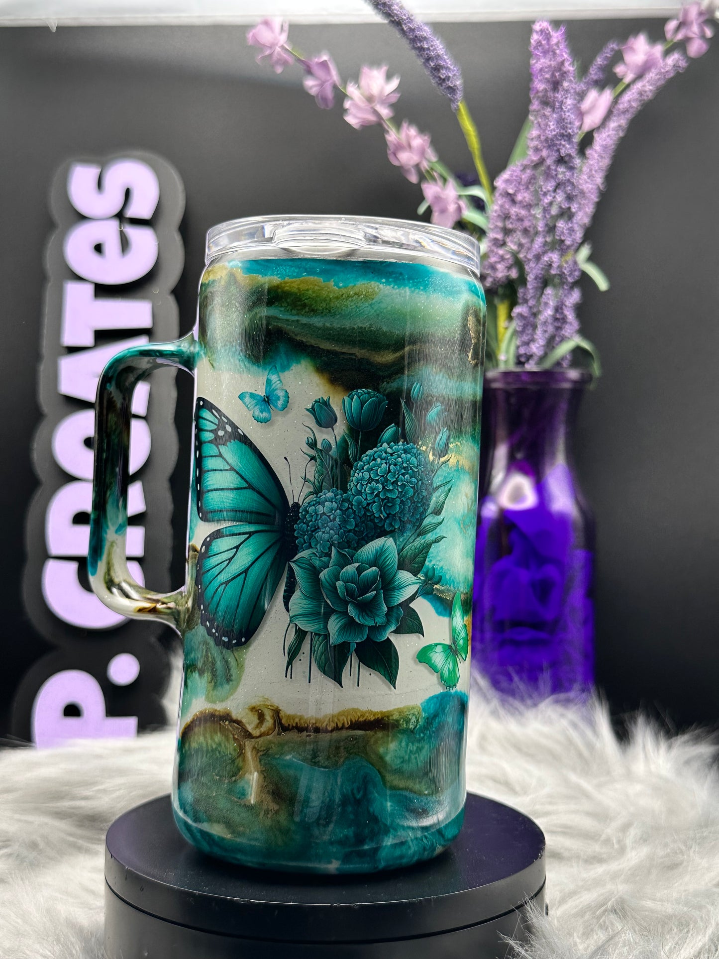 Teal Butterfly Tumbler