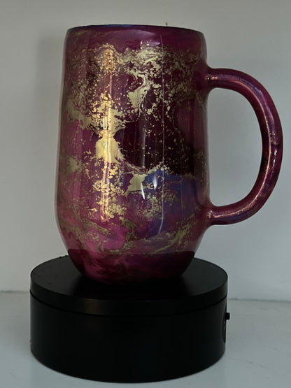 Pink with gold veins