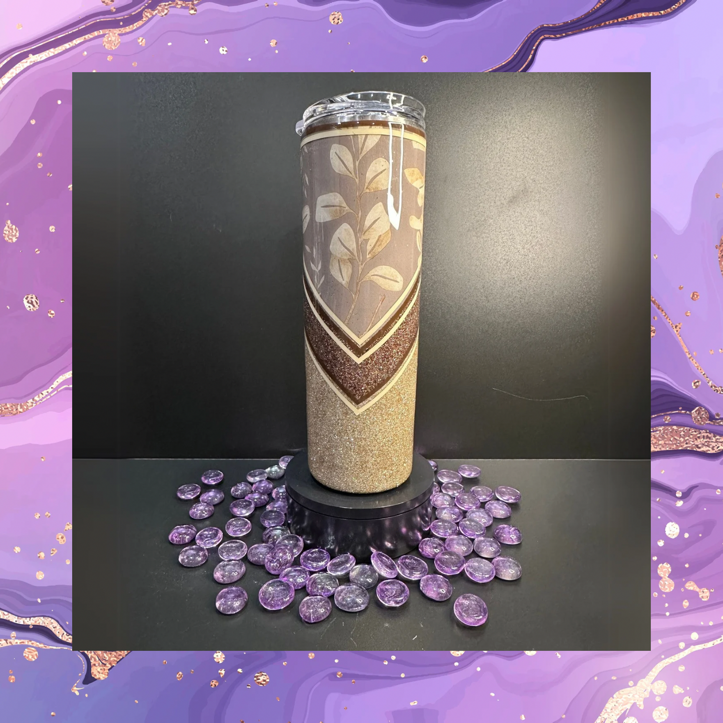 Tan Leaf 30oz Skinny Tumbler