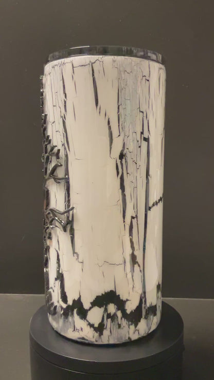 Crackle Skull tree tumbler